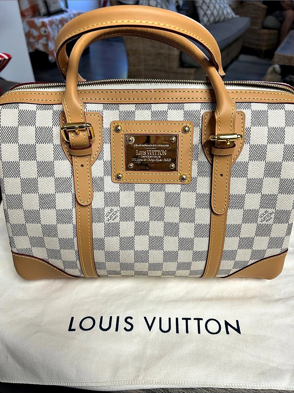Fashion Damier Azur Berkeley White & Brown